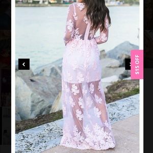 Size medium (6-8) blush embroidered maxi dress